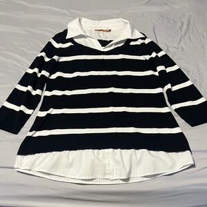 Belldini Black and White Striped Kids Sweater